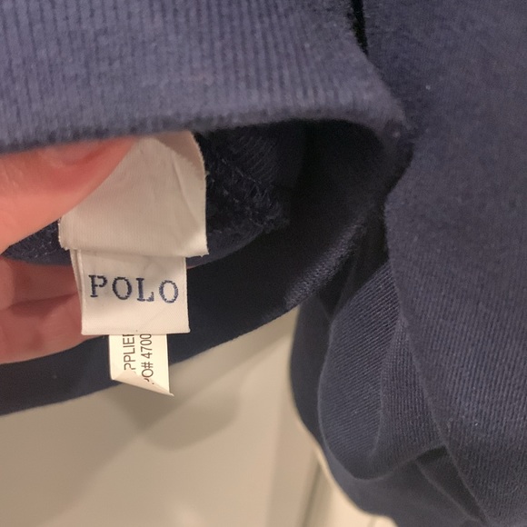 Polo Track Zip Up Sweater 2XB Navy with White Arm Stripe - Picture 8 of 8